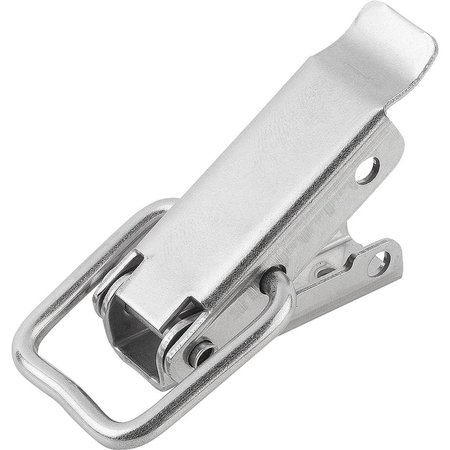 KIPP Latch DIN3133 W. Draw Bail, Fast. Holes Covered 70X18X12, A=22, D=3, 5, Stainless 1.4301 Tumbled K1336.350742
